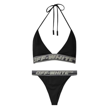 Off White Womens/Ladies Logo Bikini (Black)