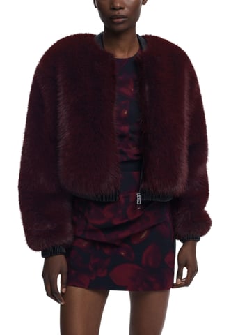 Faux Fur Burgundy Jacket