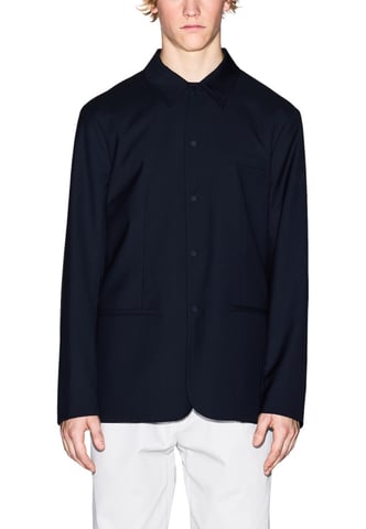 Navy Blazer Button Closure Jacket