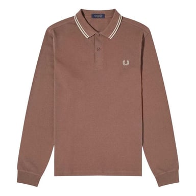 Fred Perry Mens Long-Sleeved Polo Shirt (Brick)