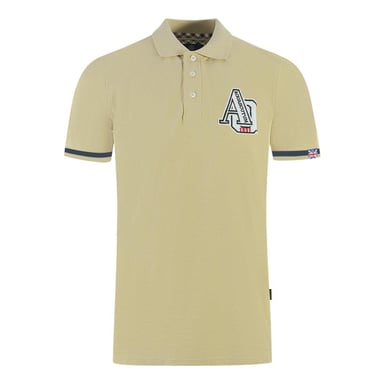 Aquascutum Unisex Adult AQ 1851 Embroidered Tipped Polo Shirt (Beige)