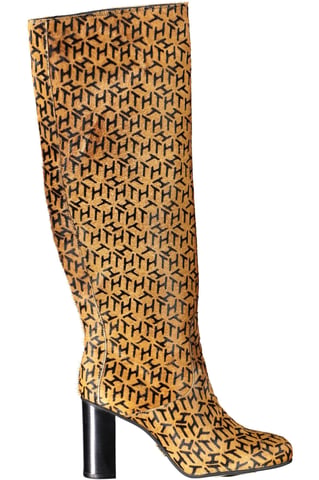 Th Monogram Calf Hair Boots Knee High