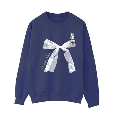 Disney Womens/Ladies Minnie Mouse Bow Sweatshirt (Navy Blue/Navy Blue)