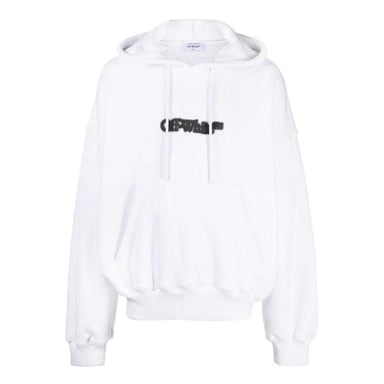 Off-White Unisex Adult Blurr Book Oversized Hoodie (White)