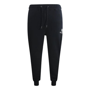 Aquascutum Mens Active Basic Ribbed Jogging Bottoms (Black)