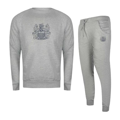 Aquascutum Mens Iconic Crest Crew Neck Tracksuit (Grey)
