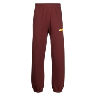 Off White Unisex Adult Thunder Stable Slim Jogging Bottoms (Burgundy)