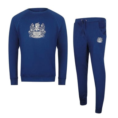 Aquascutum Mens Iconic Crest Crew Neck Tracksuit (Navy Blue)