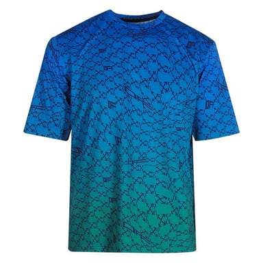 Off White Unisex Adult All-Over Print Sports T-Shirt (Peacock Blue)