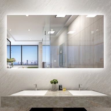 Vtw Living badkamerspiegel met verlichting en verwarming spiegel 120 x 80