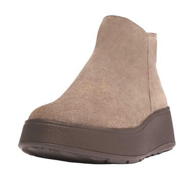 Fit Flop Womens/Ladies F-Mode Suede Flatform Side Zip Ankle Boots (Grey)