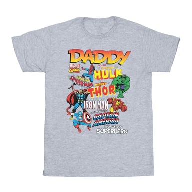 Marvel Mens Our Dad Superhero T-Shirt (Sports Grey)
