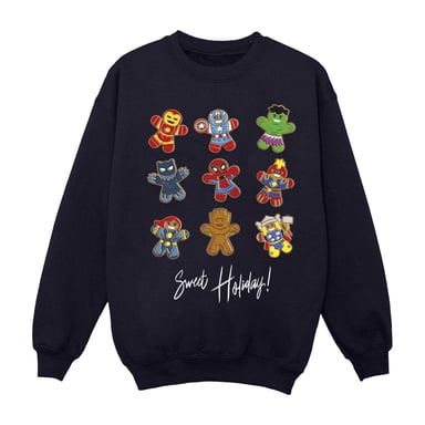 Marvel Mens Gingerbread Avengers Sweatshirt (Navy Blue)