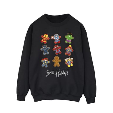 Marvel Mens Gingerbread Avengers Sweatshirt (Black)
