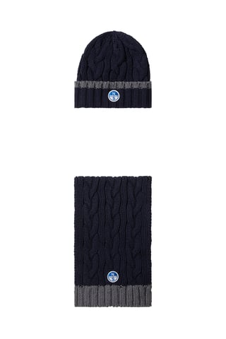 North Sails Accessory Gift Set Cable-knit beanie and scarf