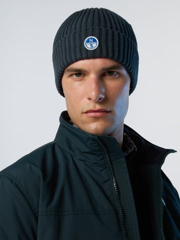 North Sails Beanie Wide-rib knit with logo patch