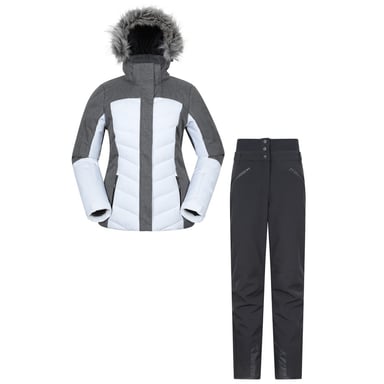 Mountain Warehouse Womens/Ladies Padded Ski Jacket & Trousers Set (White)