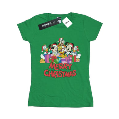 Disney Womens/Ladies Mickey Mouse And Friends Christmas Cotton T-Shirt (Irish Green)