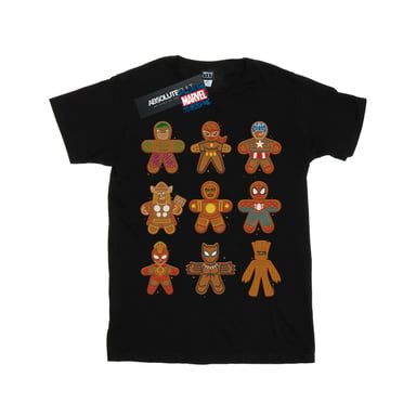 Marvel Mens Avengers Christmas Gingerbread T-Shirt (Black)