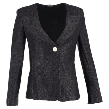 Giorgio Armani Single-Buttoned Blazer in Black Polyamide