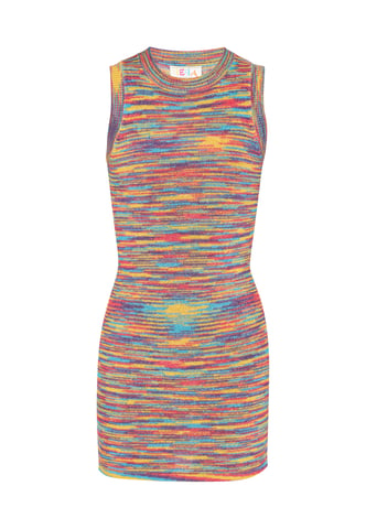 IZIA jurk vrouwen blauw veelkleurig