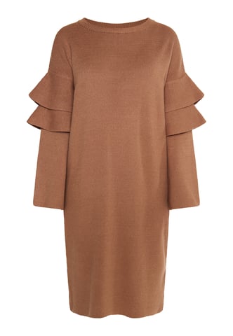 usha knitted dress women camel