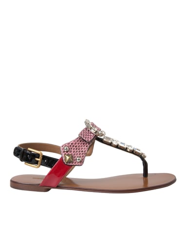 Dolce Gabbana Embellished Thong Sandals