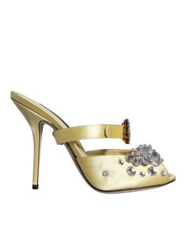 Kristallsmyckade Satin Mules