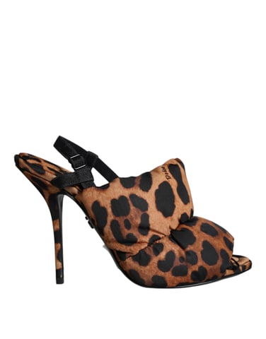 Puffy Leopard Print Slingback Sandals