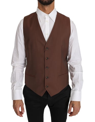 Brown Wool Vest Tsh2649