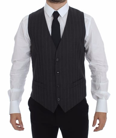 Gray Pinstripe Vest