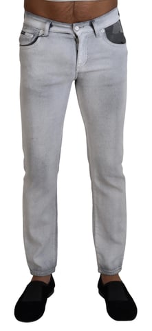 Straight Leg Jeans Camouflage Detail