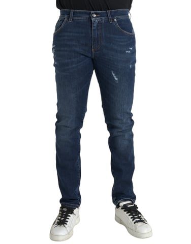 Slim Fit Distressed Jeans
