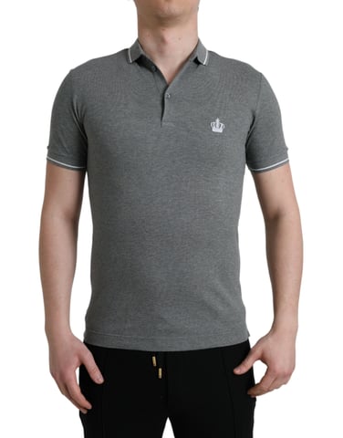 Crown Polo T-shirt Grå Kort ärm