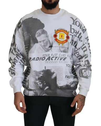 Crew Neck Sweatshirt Collage Print