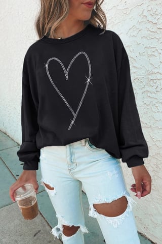 Rhinestone Hart Sweatshirt