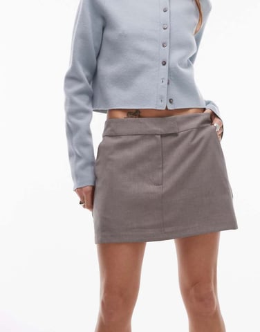 Topshop tailored mini skirt in mink