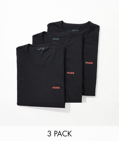 Hugo Bodywear triopack t-shirt i svart