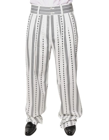 Printed Trousers Straight Leg