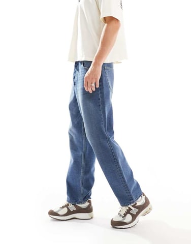ONLY & SONS baggy fit jeans in mid blue wash