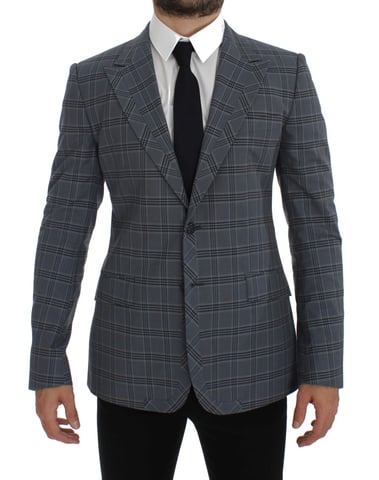 Grårutigt Blazer Klassisk Passform