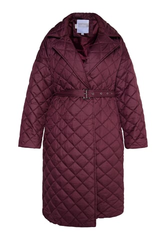 usha quilted coat women wine red