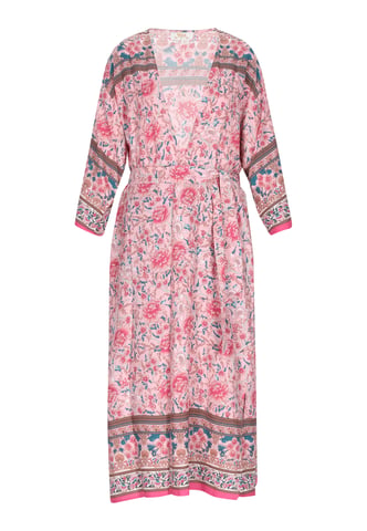 usha Kimono vrouwen lichtroze veelkleurig