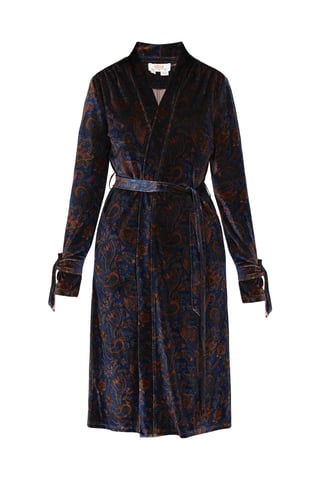usha Kimono vrouwen blauw veelkleurig