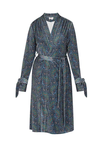 usha Kimono vrouwen blauw veelkleurig