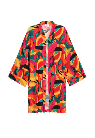 IZIA Kimono vrouwen geel veelkleurig