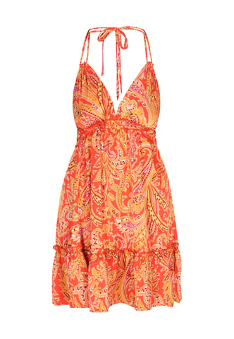 IZIA jurk vrouwen oranje veelkleurig