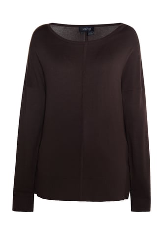 usha Knitted pullover women dark brown