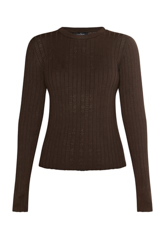 usha Knitted pullover women dark brown