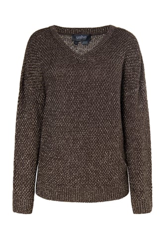 usha Knitted pullover women dark brown